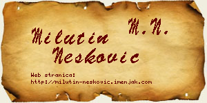 Milutin Nešković vizit kartica